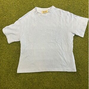 Amongst Others Light Blue Textured Seersucker Short Sleeve Boxy T-Shirt